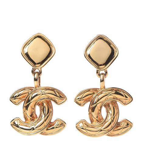 chanel drop earrings gold replica|Chanel earrings the real.